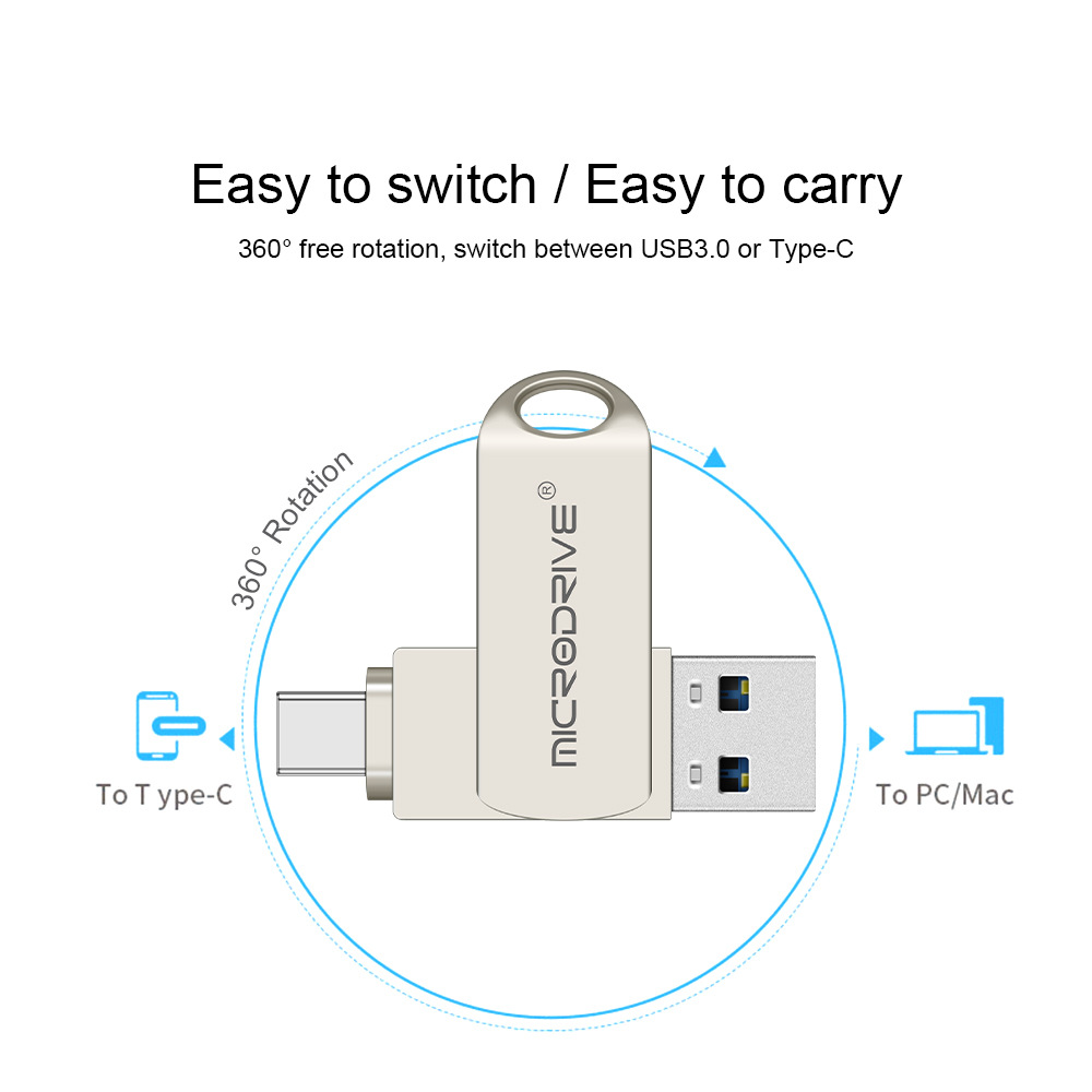 MicroDrive-2-in-1-Type-C--USB30-Flash-Laufwerk-OTG-USB-Treiber-32G-64G-128G-256G-Metal-360deg-Rotati-1945603-5